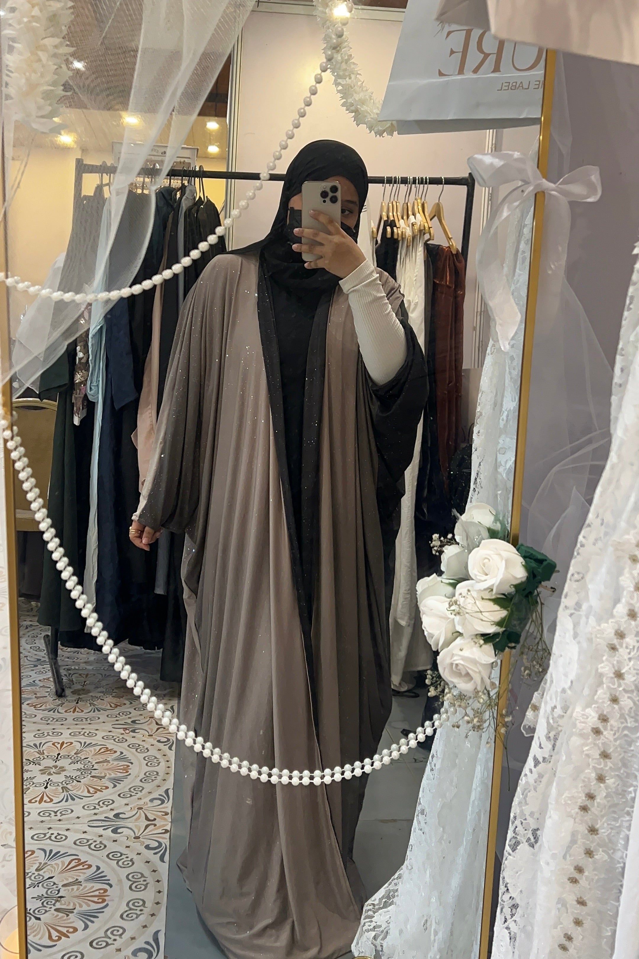 Ombre abaya- Black
